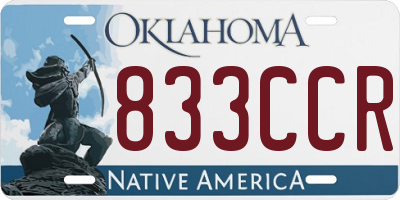 OK license plate 833CCR