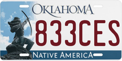 OK license plate 833CES