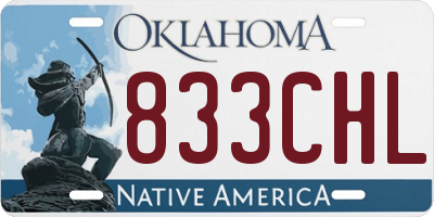 OK license plate 833CHL