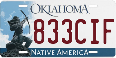 OK license plate 833CIF