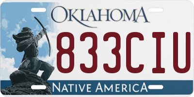 OK license plate 833CIU
