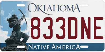 OK license plate 833DNE