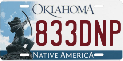 OK license plate 833DNP