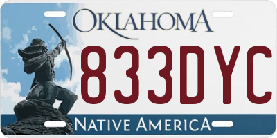 OK license plate 833DYC