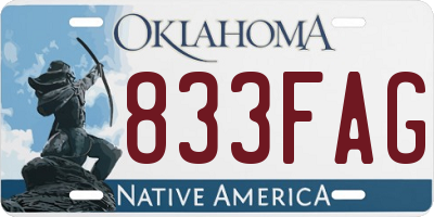 OK license plate 833FAG