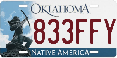 OK license plate 833FFY