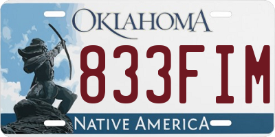 OK license plate 833FIM