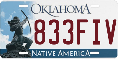OK license plate 833FIV