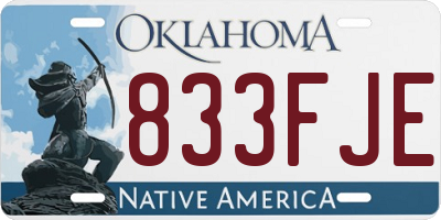 OK license plate 833FJE