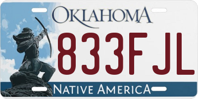 OK license plate 833FJL