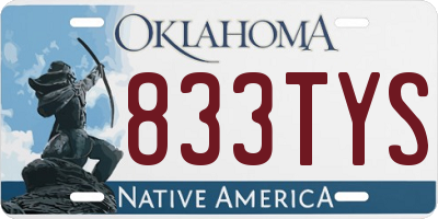 OK license plate 833TYS