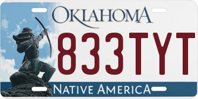 OK license plate 833TYT