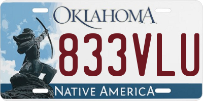 OK license plate 833VLU