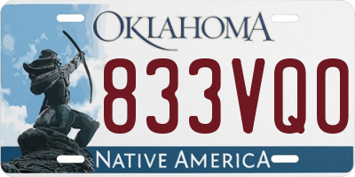 OK license plate 833VQO