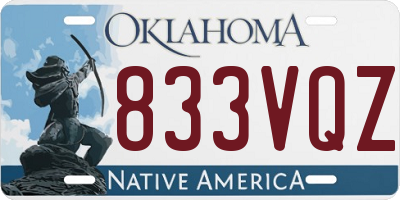 OK license plate 833VQZ