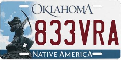 OK license plate 833VRA