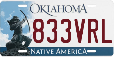 OK license plate 833VRL