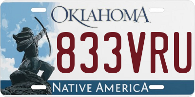 OK license plate 833VRU