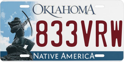 OK license plate 833VRW