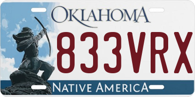 OK license plate 833VRX