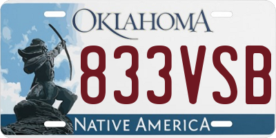 OK license plate 833VSB