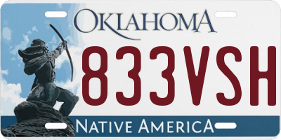 OK license plate 833VSH