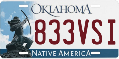 OK license plate 833VSI