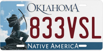 OK license plate 833VSL