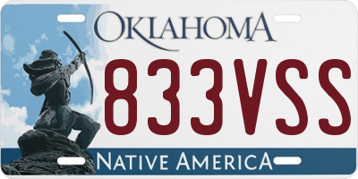 OK license plate 833VSS