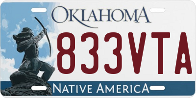 OK license plate 833VTA
