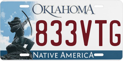 OK license plate 833VTG