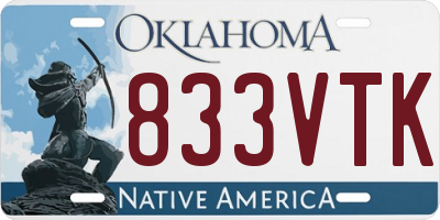 OK license plate 833VTK