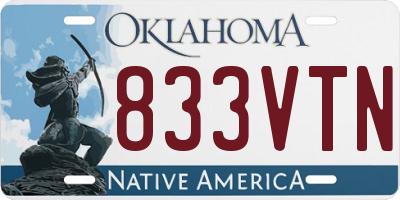 OK license plate 833VTN