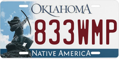 OK license plate 833WMP