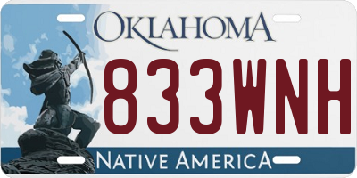 OK license plate 833WNH