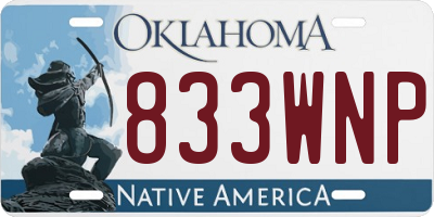 OK license plate 833WNP