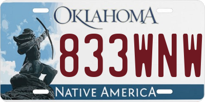 OK license plate 833WNW