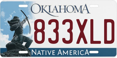 OK license plate 833XLD