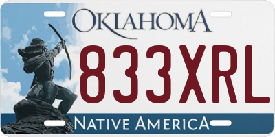 OK license plate 833XRL