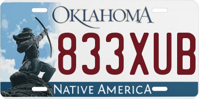 OK license plate 833XUB
