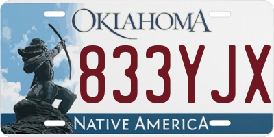 OK license plate 833YJX