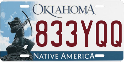 OK license plate 833YQQ