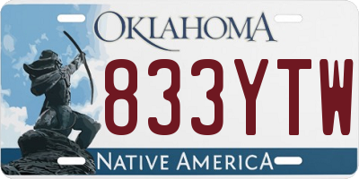 OK license plate 833YTW