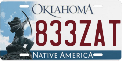 OK license plate 833ZAT