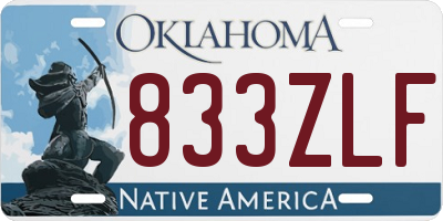 OK license plate 833ZLF