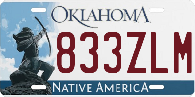 OK license plate 833ZLM