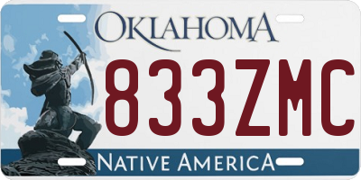 OK license plate 833ZMC