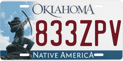 OK license plate 833ZPV