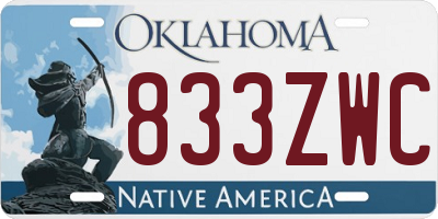 OK license plate 833ZWC