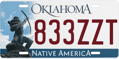 OK license plate 833ZZT